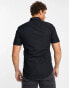 Only & Sons short sleeve curved hem shirt in black