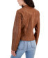 ფოტო #2 პროდუქტის Juniors' Faux-Leather Long-Sleeve Moto Jacket