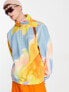 Фото #1 товара Fiorucci half zip fleece jacket in multi watercolour