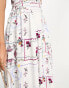 ASOS DESIGN cotton dropped corset waist midi skater dress in patchwork print