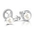 Elegant silver earrings with synthetic pearls M23072
