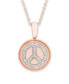 ფოტო #1 პროდუქტის Diamond (1/10 ct. t.w.) Peace Sign Pendant in 14k Yellow or Rose Gold