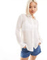 Фото #1 товара Weekday sheer textured linen shirt in off white