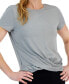 Фото #3 товара Women's Twist-Front Performance T-Shirt, Created for Macy's