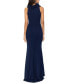 Фото #2 товара Women's Ruffled-V-Neck Sleeveless Ruched Gown