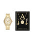 ფოტო #2 პროდუქტის Women's Analog Gold-Tone Metal Alloy Bracelet Watch 38mm Gift Set