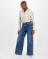 Фото #3 товара Petite High-Rise Wide-Leg Denim Jeans