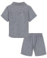 ფოტო #2 პროდუქტის Baby Boys Striped Gauze Shirt and Shorts Set, 2 piece set