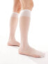 ASOS DESIGN sheer knee high socks in white