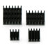 Фото #3 товара Set of heat sinks for Raspberry Pi - with heat transfer tape - black - 4pcs.