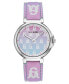 ფოტო #1 პროდუქტის Women's Ombre Lavender and Pink Polyurethane Leather Strap with Steve Madden Logo and Stitching Watch, 36mm
