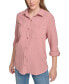 Фото #1 товара Women's Double-Crepe Button-Down Roll-Tab-Sleeve Shirt