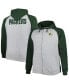 ფოტო #1 პროდუქტის Men's Heather Gray Green Bay Packers Big and Tall Fleece Raglan Full-Zip Hoodie Jacket