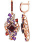 Фото #2 товара Crazy Collection® Multi-Gemstone Cluster Drop Earrings (9 ct. t.w.) in 14k Rose Gold