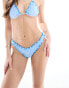 The Frolic lettuce contrast edge bow detail bikini bottom in pastel blue BLAU, 36 - фото #1