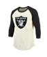 Men's Threads Davante Adams Cream, Black Las Vegas Raiders Player Name & Number Raglan 3/4-Sleeve T-shirt