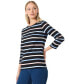 Фото #5 товара Petite Striped Button-Shoulder Cotton Top