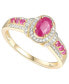 ფოტო #1 პროდუქტის Ruby (3/4 ct. t.w.) & Diamond (1/10 ct. t.w.) Ring in 14k Gold-Plated Sterling Silver