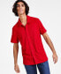 ფოტო #1 პროდუქტის Men's Rib Knit Button-Up Short-Sleeve Shirt, Created for Macy's