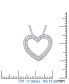 ფოტო #3 პროდუქტის Diamond Heart Pendant Necklace (1/2 ct. t.w.) in 14k White Gold, 16" + 2" extender