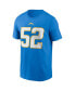 Фото #3 товара Men's Khalil Mack Powder Blue Los Angeles Chargers Player Name & Number T-shirt