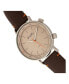 Фото #3 товара Quartz The 3300 Grey Case, Genuine Dark Brown Leather Watch 43mm
