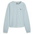 Фото #1 товара Puma Unwind Studio Striped Crew Neck Sweatshirt Womens Blue 52486522