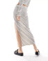 Pimkie maxi skirt co-ord in white and black stripe