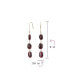 ფოტო #7 პროდუქტის Genuine Yellow 14K Gold Long Linear Triple Oval Gemstone Dangling Earrings for Women Fish Hook