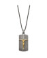 Фото #2 товара Chisel brushed Yellow IP-plated Crucifix Dog Tag Box Chain Necklace