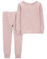 Фото #6 товара Toddler 2-Piece Striped PurelySoft Pajamas 4T