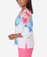 ფოტო #3 პროდუქტის Petite Paradise Island Long Sleeve Flower Lace Top