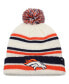 Фото #1 товара Big Boys and Girls Cream Denver Broncos Driftway Cuffed Knit Hat with Pom