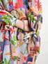 Native Youth sunny town print heart cut-out smock dress in multi