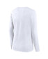 ფოტო #3 პროდუქტის Women's White Oakland Athletics Lightweight Fitted Long Sleeve T-shirt