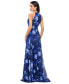 ფოტო #2 პროდუქტის Petite Floral-Print Halter Gown