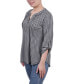 ფოტო #3 პროდუქტის Petite 3/4 Roll Tap Pullover Top