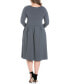 Фото #3 товара Women's Plus Size Fit and Flare Midi Dress