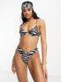 Фото #4 товара South Beach mix & match underwire bikini top in zebra print