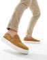 Фото #3 товара Walk London Robbie Weave Slip Ons In Tan Suede