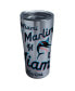 Фото #1 товара Miami Marlins 20 Oz All Over Stainless Steel Tumbler with Slider Lid