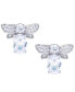 ფოტო #1 პროდუქტის Clear Cubic Zirconia Bumble Bee Earrings in Sterling Silver