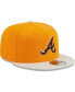 Бейсболка Snapback New Era Atlanta Braves золотая для мужчин - фото #3