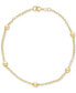 ფოტო #1 პროდუქტის Polished Bead Station Rolo Link Chain Bracelet in 10k Gold