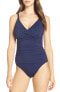 Фото #1 товара Tommy Bahama 272607 Women's Pearl One-Piece Swimsuit, Size 14 - Blue