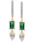 ფოტო #3 პროდუქტის Lab-Grown Emerald (1/2 ct. t.w.), Lab-Grown White Sapphire (7/8 ct. t.w.) & Diamond (1/20 ct. t.w.) Dangle Huggie Hoop Earrings in 14k Gold-Plated Sterling Silver