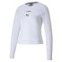 Puma Bmw Mms Street Logo Crew Neck Long Sleeve T-Shirt Womens White Casual Tops