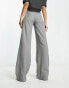 Bershka wide leg tailored trousers in grey