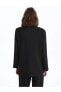 LCW Vision Düz Uzun Kollu Keten Görünümlü Kadın Blazer Ceket