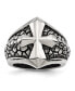 ფოტო #1 პროდუქტის Stainless Steel Antiqued Polished and Textured Cross Ring